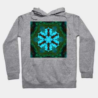 Psychedelic Hippie Flower Blue and Green Hoodie